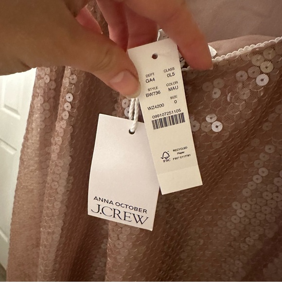 NWT JCREW x ANNA OCTOBER Limited Edition Sequin Slip Holiday Mini Dress 0 - Picture 8 of 10